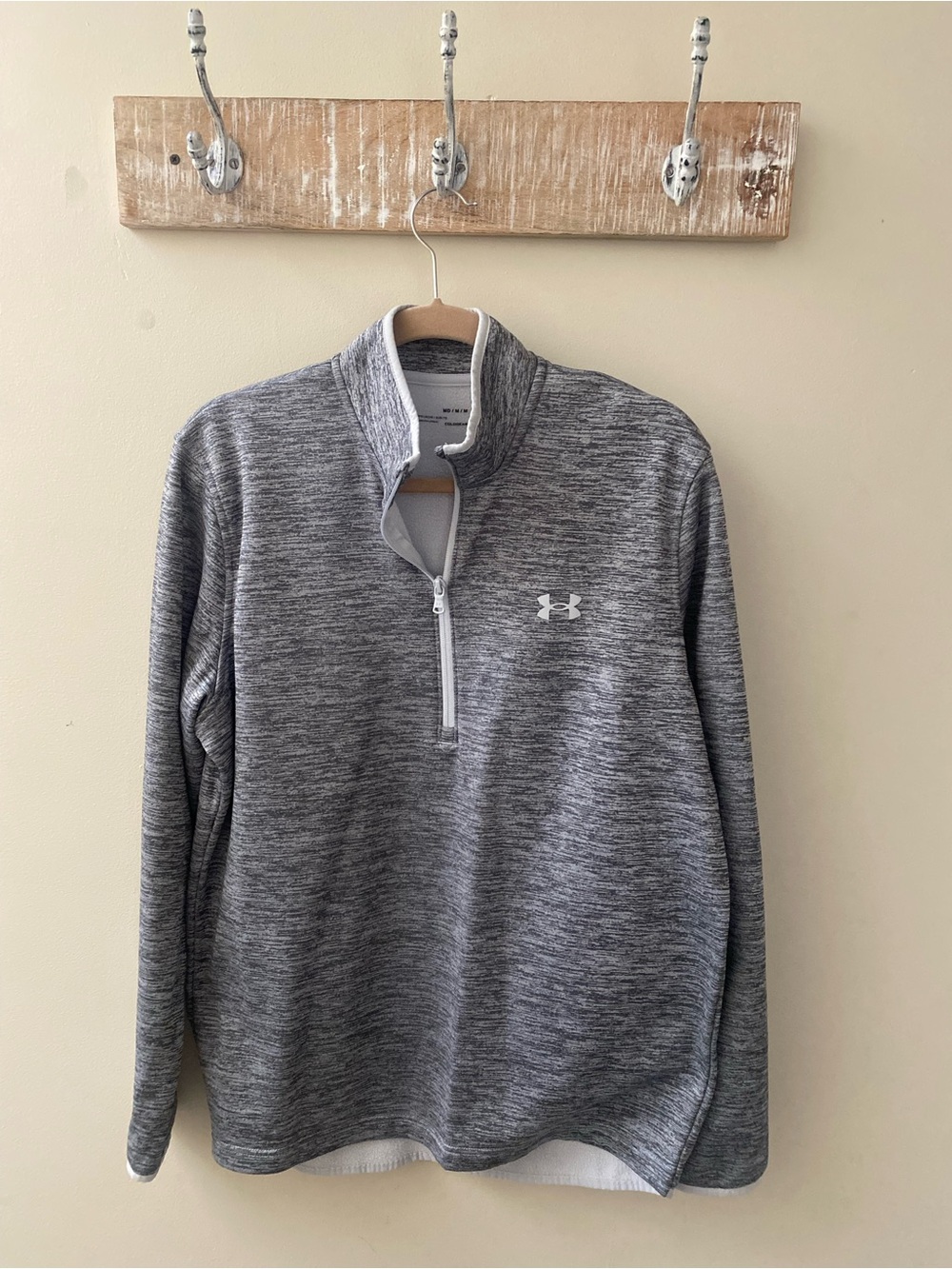 Under Armour Grey Marled Quarter-Zip Performance Pullover